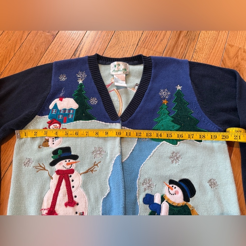 Vintage Quacker Factory Holiday/Winter Sweater/Cardigan Snowman Women’s Size S - Picture 13 of 13